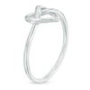 Heart-Shaped Knot Ring in 10K White Gold