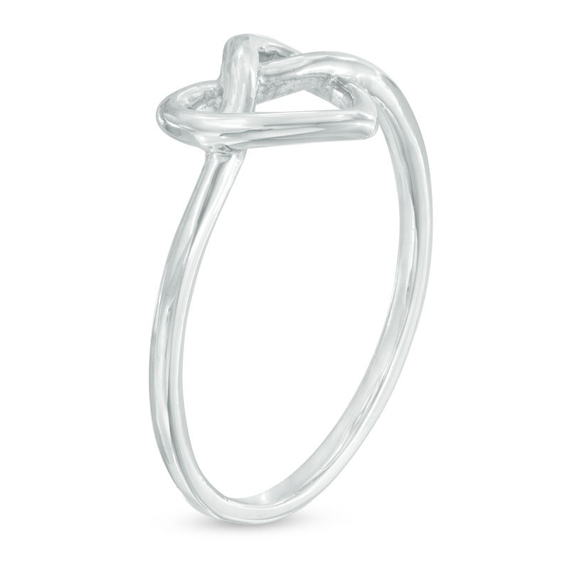 Heart-Shaped Knot Ring 10K White Gold