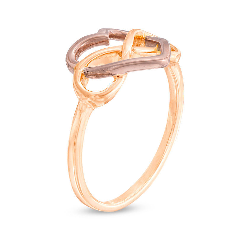 Heart with Infinity Ring in 10K Two-Tone Gold