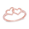 Thumbnail Image 1 of Double Heart Ring in 10K Rose Gold