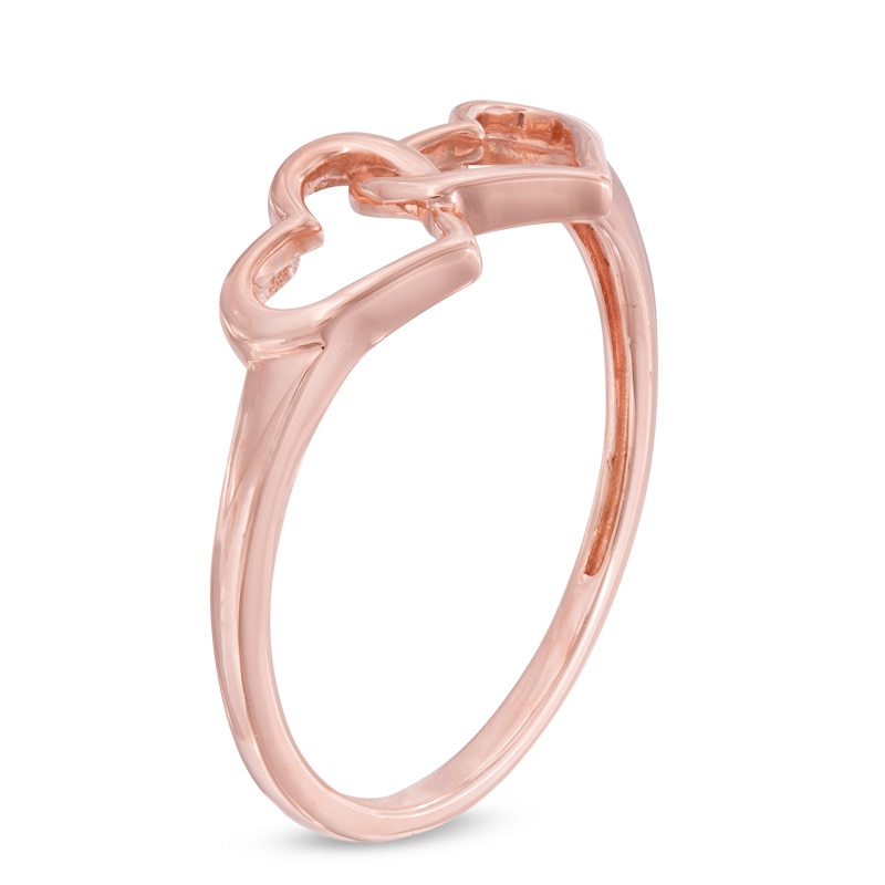 Main Image 2 of Double Heart Ring in 10K Rose Gold