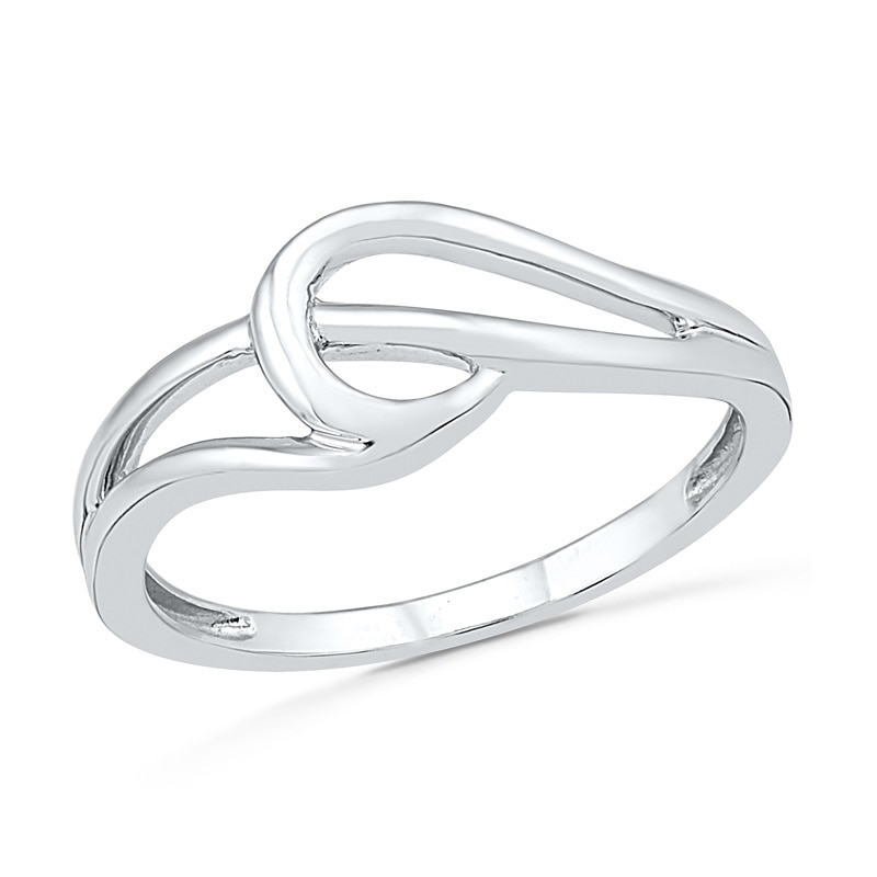 Main Image 1 of Loop Split Shank Ring in 10K White Gold