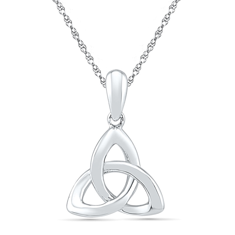 Main Image 1 of Celtic Trinity Knot Pendant in 10K White Gold