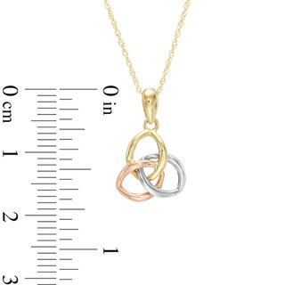 Triple Loop Pendant in 10K Tri-Tone Gold