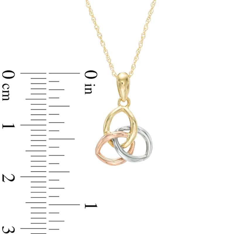 Main Image 2 of Triple Loop Pendant in 10K Tri-Tone Gold