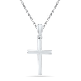 Stacked Cross Pendant in 10K White Gold