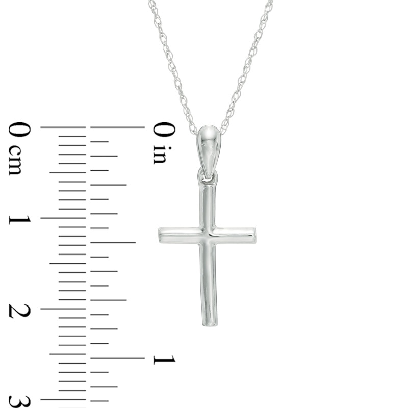 Stacked Cross Pendant in 10K White Gold