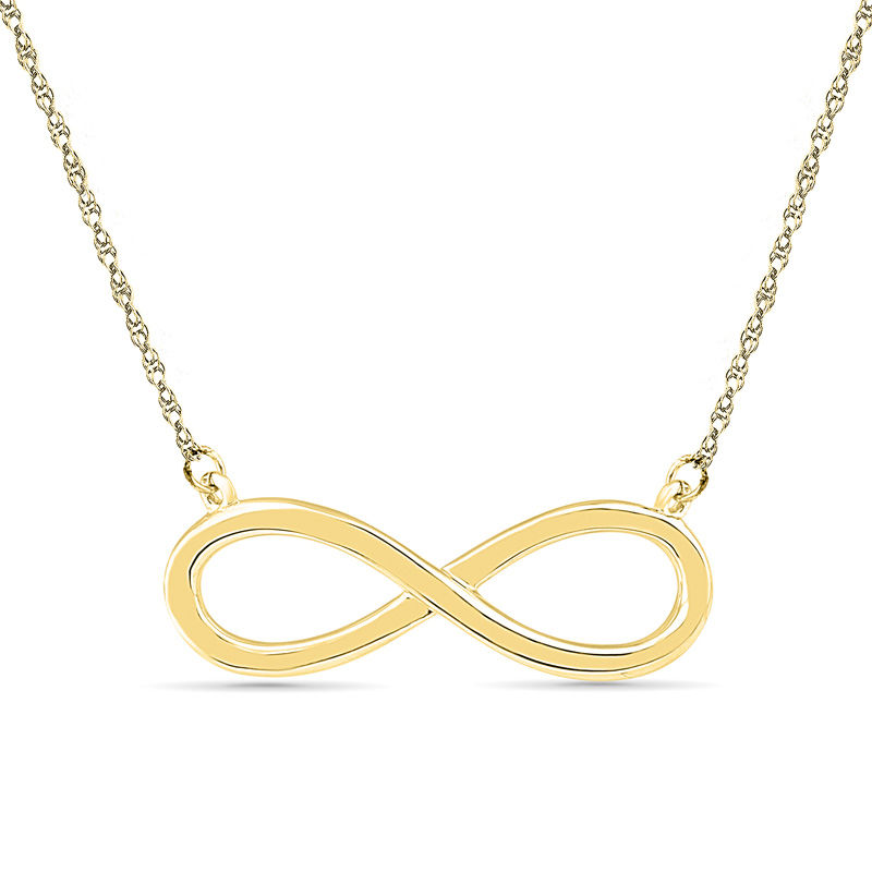 Sideways Infinity Necklace in 10K Gold|Peoples Jewellers