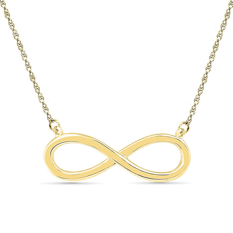 Sideways Infinity Necklace in 10K Gold