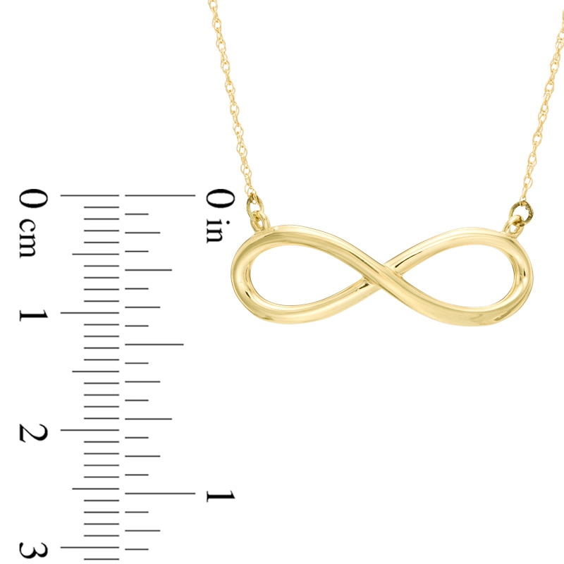 Sideways Infinity Necklace in 10K Gold