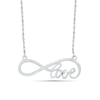 Thumbnail Image 1 of Sideways Infinity "LOVE" Necklace in 10K White Gold