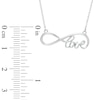 Thumbnail Image 2 of Sideways Infinity "LOVE" Necklace in 10K White Gold