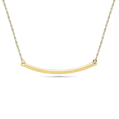 Curved Bar Necklace in 10K Gold