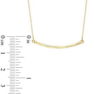 Curved Bar Necklace in 10K Gold