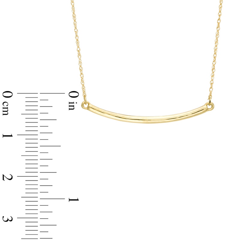 Main Image 2 of Curved Bar Necklace in 10K Gold