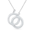 Thumbnail Image 1 of Interlocking Circles Necklace in 10K White Gold