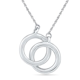 Interlocking Circles Necklace in 10K White Gold