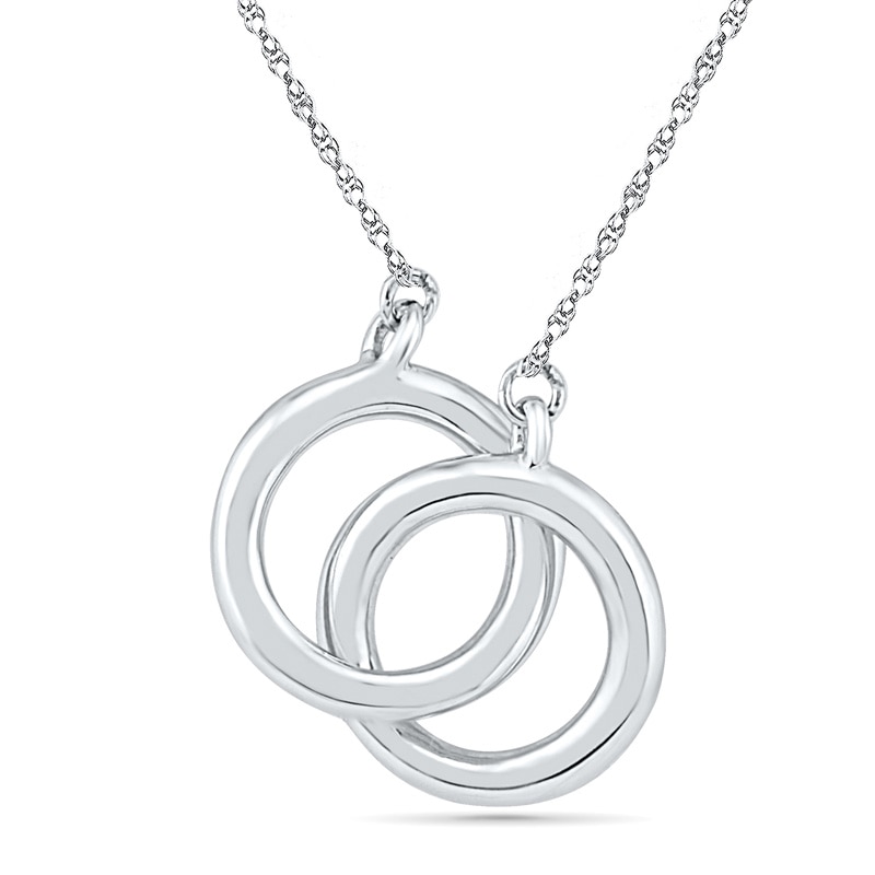 Interlocking Circles Necklace in 10K White Gold|Peoples Jewellers