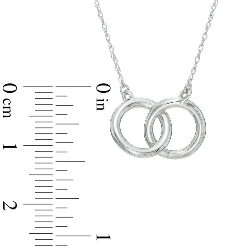 Interlocking Circles Necklace in 10K White Gold | Peoples Jewellers