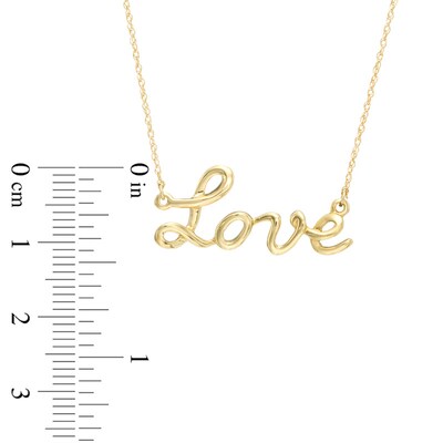LOVE" Script Necklace in 10K Gold