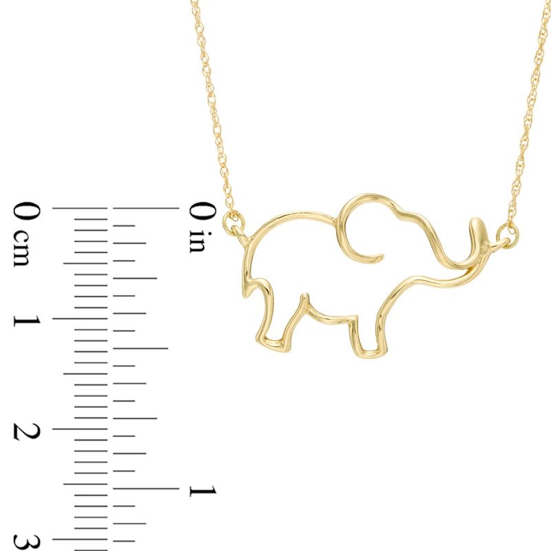 Open Elephant Necklace in 10K Gold