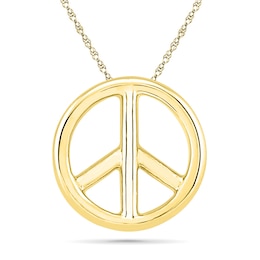 Peace Sign Necklace in 10K Gold