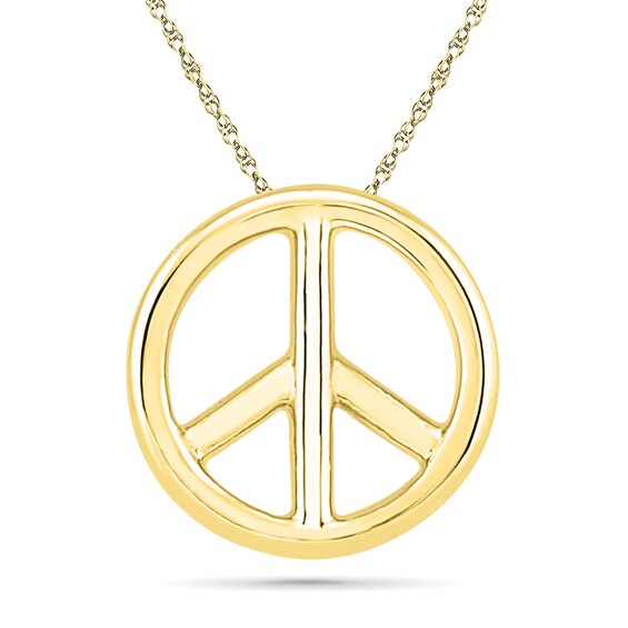 Peace Sign Necklace in 10K Gold