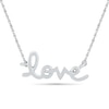Thumbnail Image 1 of "LOVE" Script Necklace in 10K White Gold