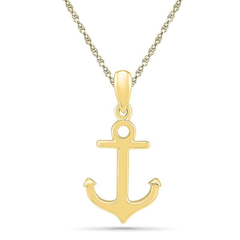 Anchor Pendant in 10K Gold