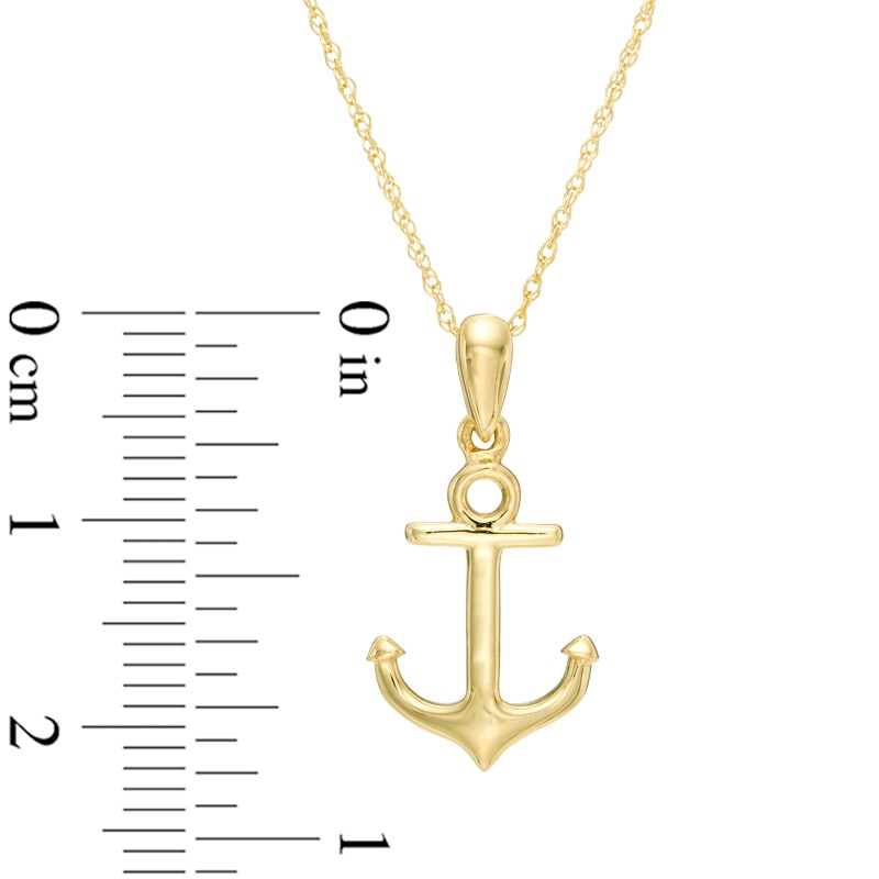 Main Image 2 of Anchor Pendant in 10K Gold