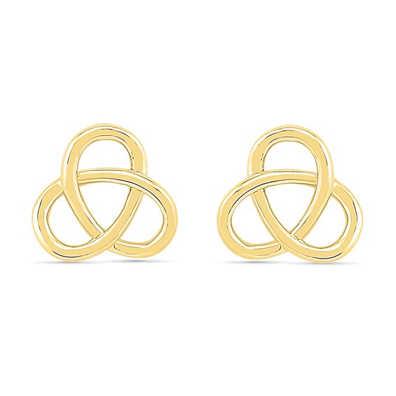 Triple Loop Stud Earrings in 10K Gold