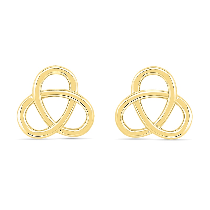 Triple Loop Stud Earrings in 10K Gold
