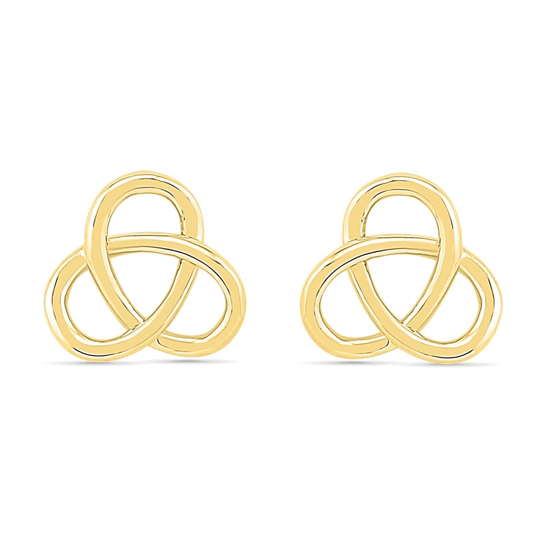 Triple Loop Stud Earrings in 10K Gold