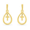 Thumbnail Image 1 of Cross Teardrop Earrings in 10K Gold