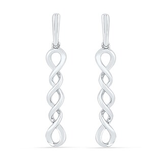 Cascading Twist Drop Earrings in 10K White Gold