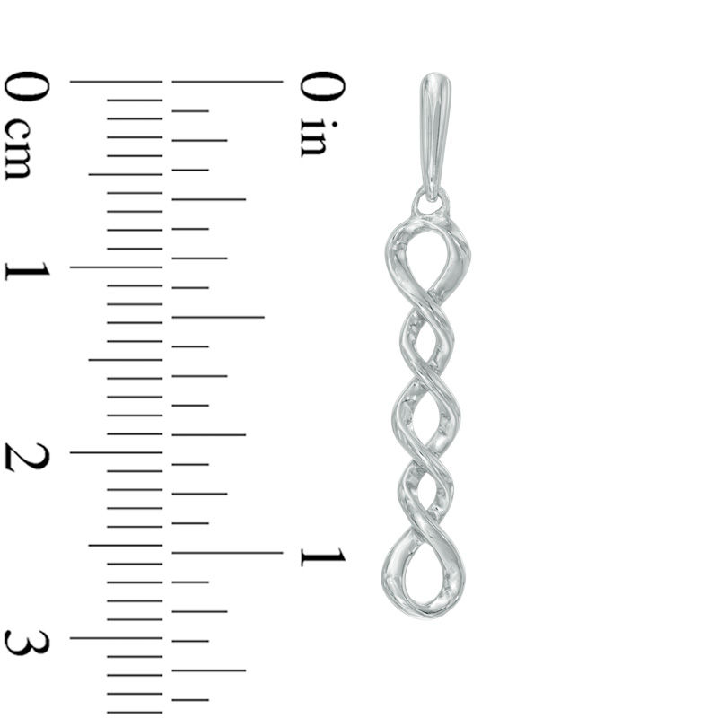 Cascading Twist Drop Earrings in 10K White Gold
