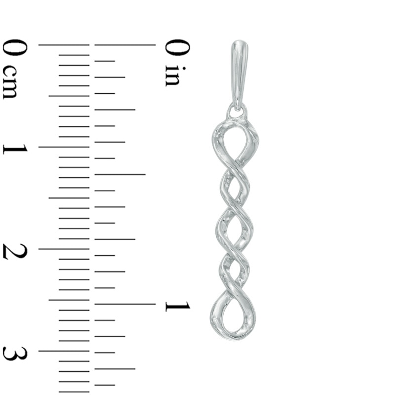 Main Image 2 of Cascading Twist Drop Earrings in 10K White Gold
