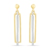 Thumbnail Image 0 of Double Rectangle Drop Earrings in 10K Two-Tone Gold