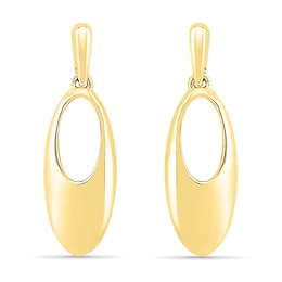 Open Oval Drop Earrings in 10K Gold