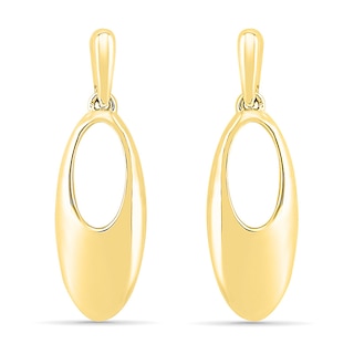 Open Oval Drop Earrings in 10K Gold