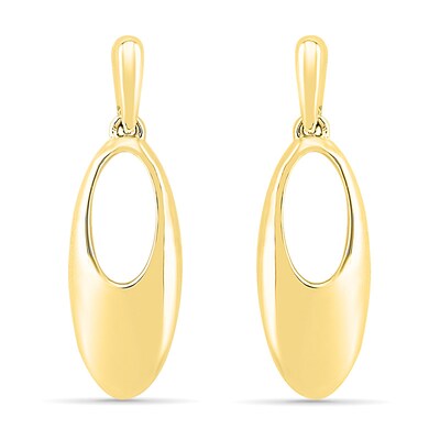 Open Oval Drop Earrings in 10K Gold