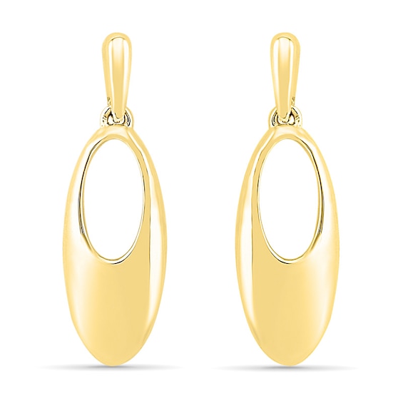 Open Oval Drop Earrings in 10K Gold Open Oval Drop Earrings in 10K Gold