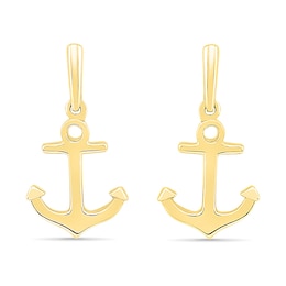 Anchor Drop Earrings in 10K Gold