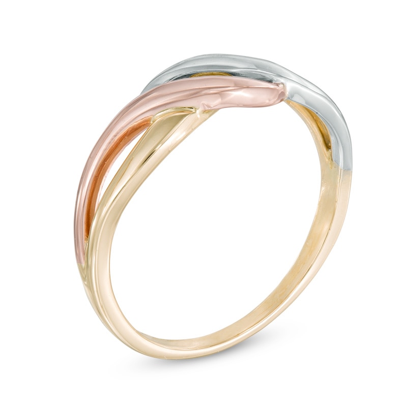Main Image 2 of Crossover Ring in 10K Tri-Tone Gold