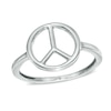 Thumbnail Image 1 of Peace Sign Ring in 10K White Gold