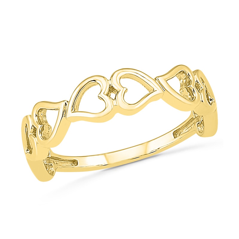 Alternating Hearts Ring in 10K Gold