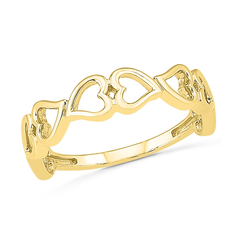 Main Image 1 of Alternating Hearts Ring in 10K Gold