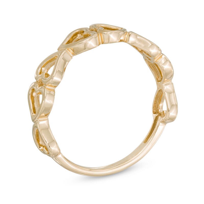Main Image 2 of Alternating Hearts Ring in 10K Gold