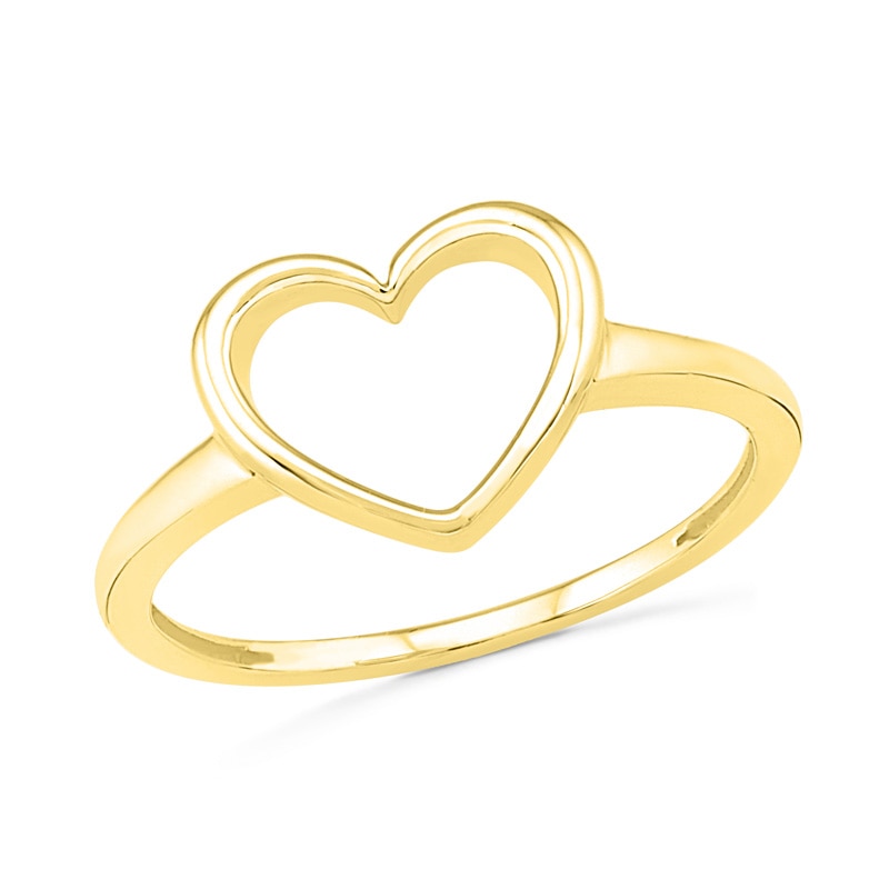 Main Image 1 of Heart Outline Ring in 10K Gold