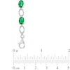 Oval Lab-Created Emerald and Diamond Accent Bracelet in Sterling Silver - 7.5"